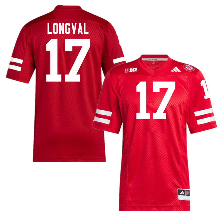 Men #17 Luke Longval Nebraska Cornhuskers College Football Jerseys Stitched Sale-Scarlet